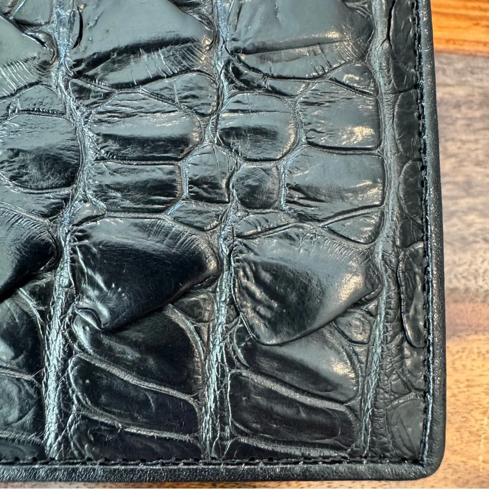 Bi-Fold Authentic Crocodile Leather Wallet 1D
